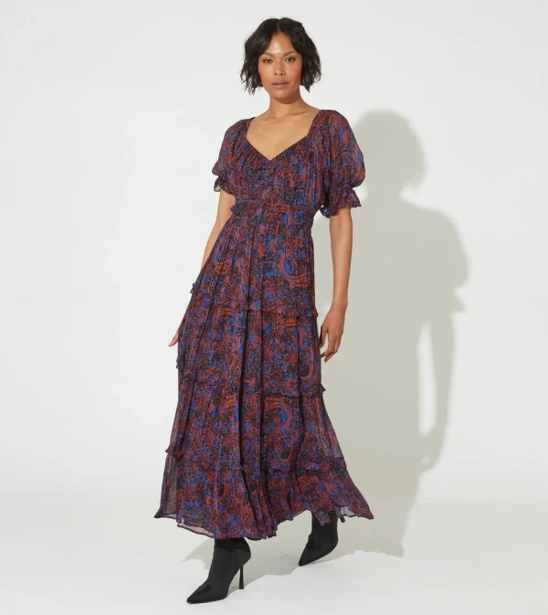 Alessia Midi Dressretrograde Paisley-Cleobella Cheap