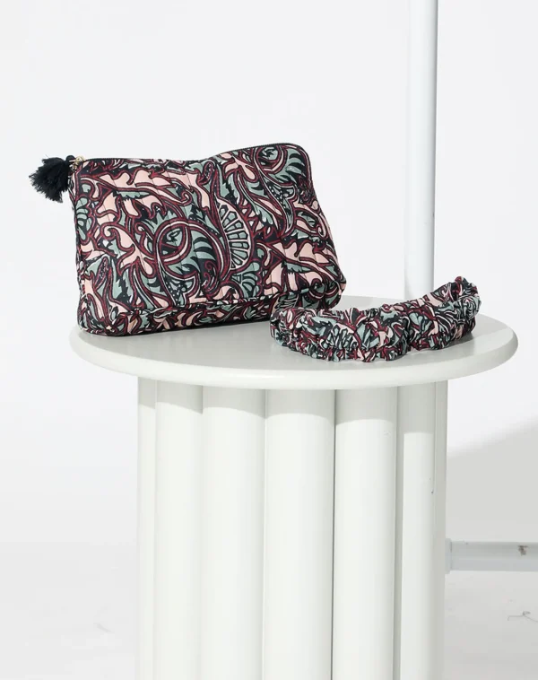 Block Printed Makeup Bagzuri-Cleobella Hot