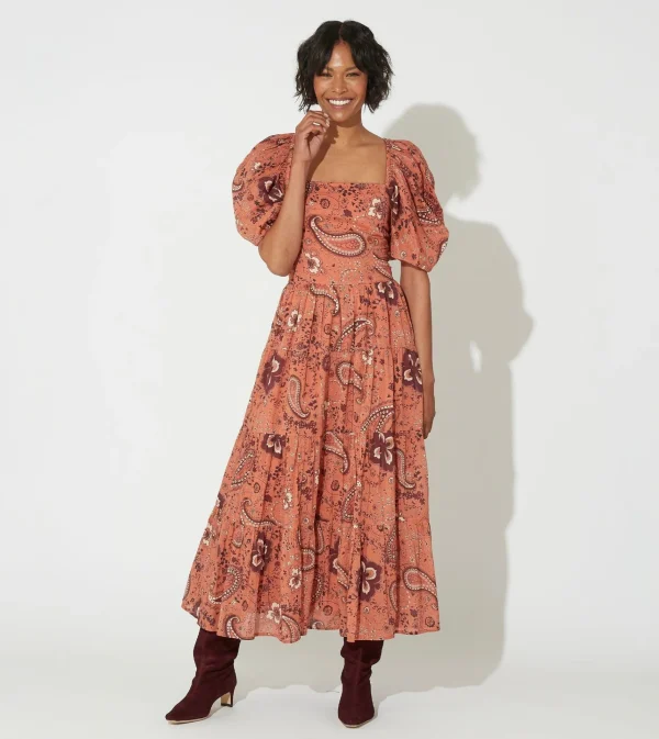 Brielle Midi Dressrhode Paisley-Cleobella Best Sale