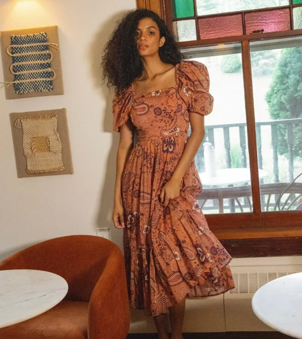 Brielle Midi Dressrhode Paisley-Cleobella Best Sale