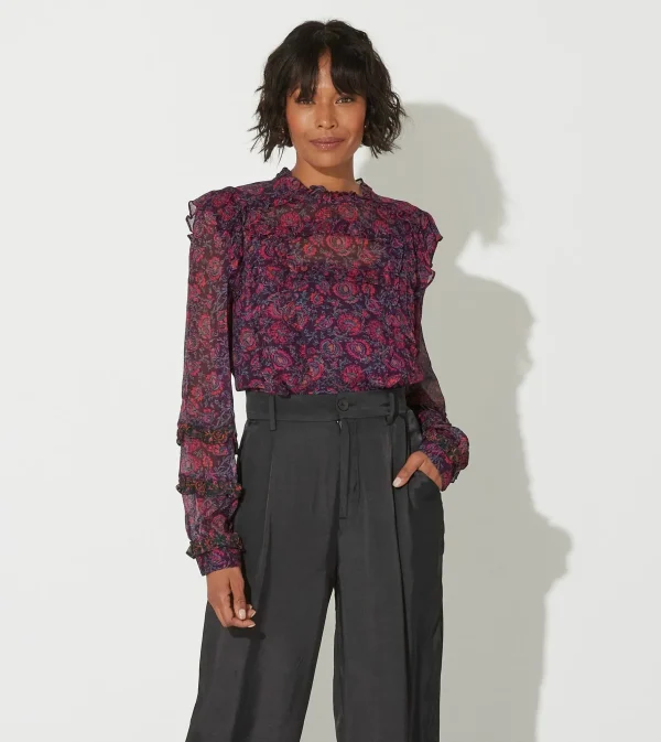 Fiorella Blousebordeaux Floral-Cleobella Shop