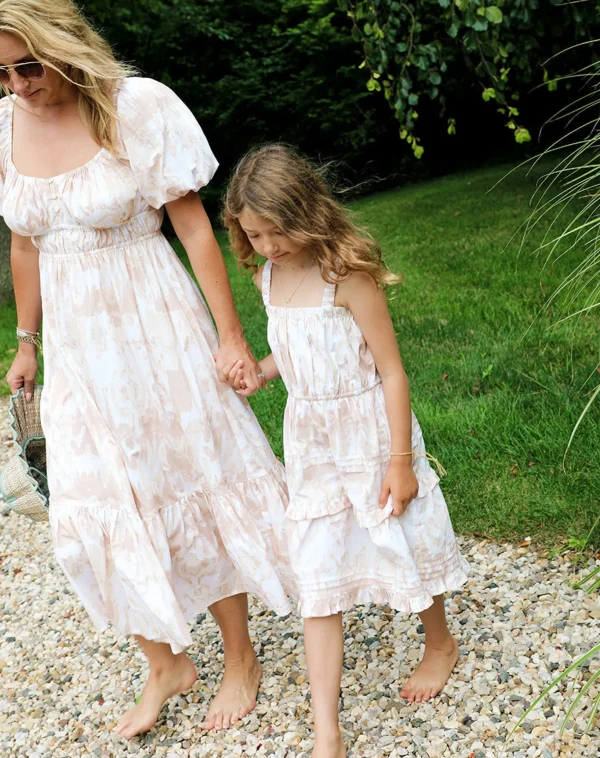 Littles Jolene Dresswatercolor Ikat Beige-Cleobella Clearance