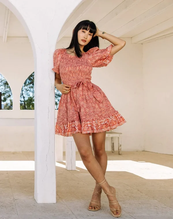 Mina Mini Dresscamara Floral-Cleobella Cheap