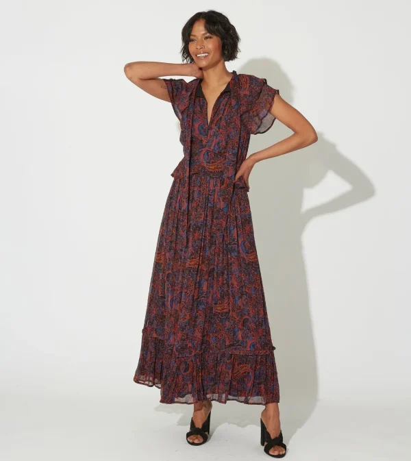 Nicolette Ankle Dressretrograde Paisley-Cleobella Hot