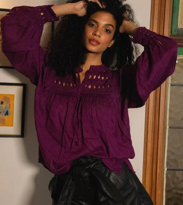 Sabella Blouseaubergine-Cleobella Shop
