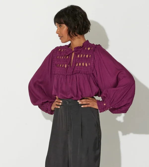 Sabella Blouseaubergine-Cleobella Shop