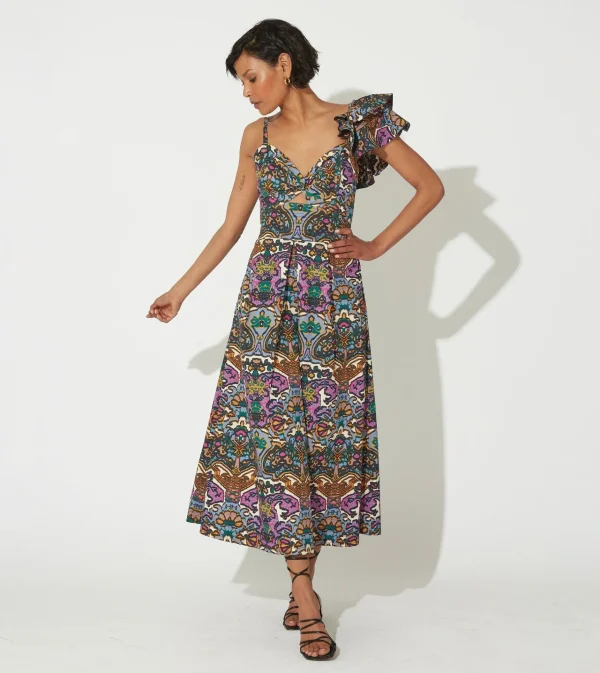 Solana Midi Dressmosaic Ikat-Cleobella Shop