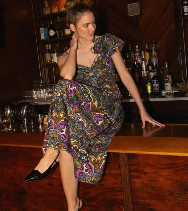 Solana Midi Dressmosaic Ikat-Cleobella Shop
